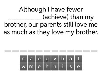 Noun forms: -ness, -ment, -ion, -aion