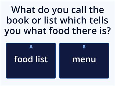 Restaurant quiz