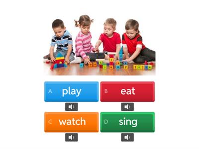 Action Verbs - play / eat / watch / sing / drink / read