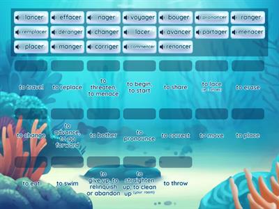 Fr 1 Intro to 'ger' & 'cer' verb definitions - Match up!