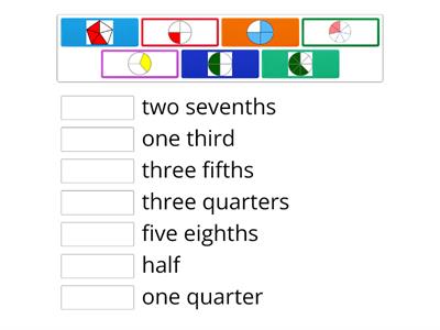 Fractions picture and words match-up