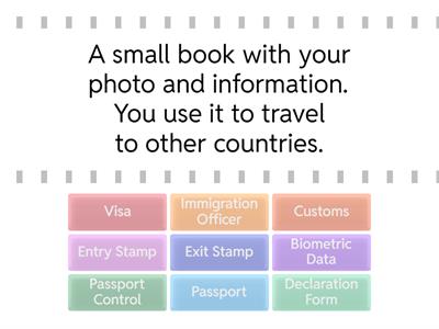 Immigration Vocabulary (Travel Series)