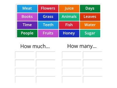 How much/many - CLIL