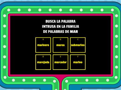 FAMILIA DE PALABRAS: JUEGO