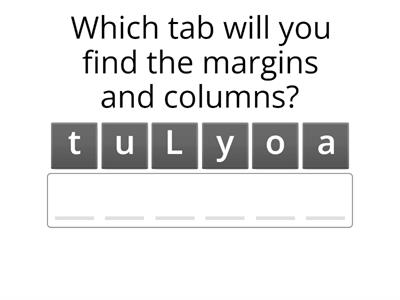 Word - Column Creation