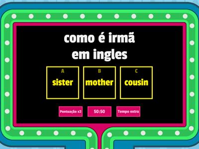 Pessoas da familia em inglês