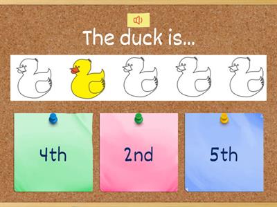 Ordinal Number Quiz 2- Senior Infants
