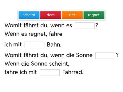 wenn + Verkehrsmittel