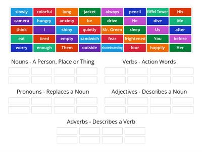 Parts of Speech - Sorting