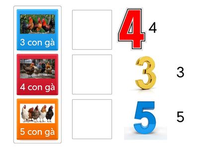 Hãy kết nối số lượng con gà với số lượng tương ứng nhé