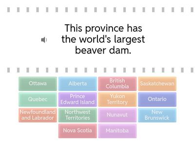 Canada's Province and Territories Matching Activity