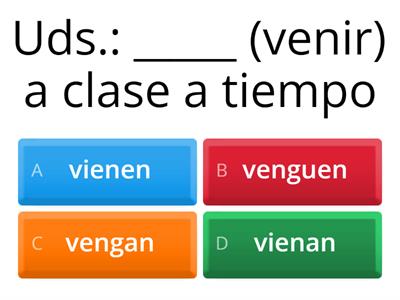 Mandatos de Ud. / Uds. : afirmativos y negativos