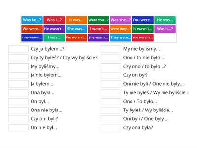 Past Simple: was/were - twierdzenia, pytania, przeczenia