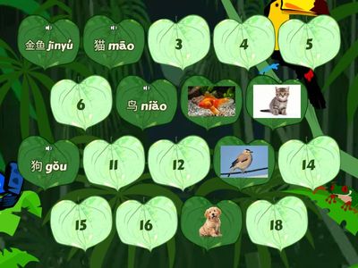  动物。 读一读，连一连。