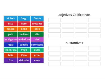 Adjetivos y sustantivos