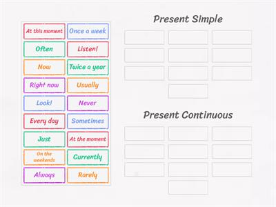 Signal Words Present Simple & Present Continuous