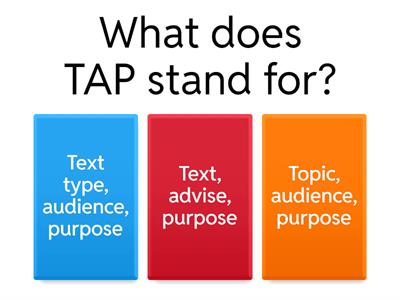 Purpose and audience quiz