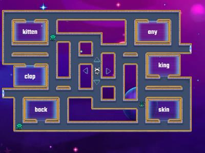 'c', 'ck' or 'k' Maze Chase - Moons