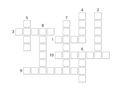 Kid's Box 3 Unit 2 Vocabulary Crossword