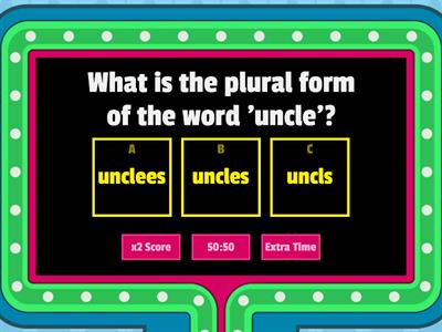 Form 5, Solutions, Unit 1, Plural nouns