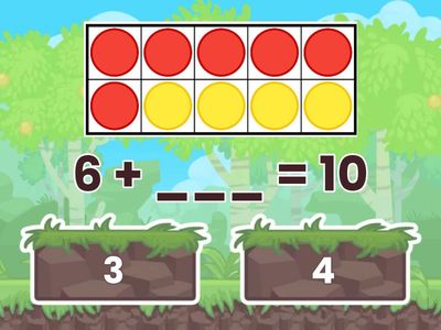 Ten Frame addition with missing Addend