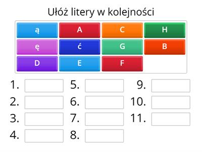  KOLEJNOŚĆ ALFABETYCZNA