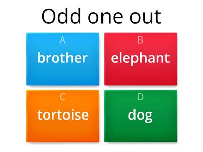 Basic vocabulary. Odd one out