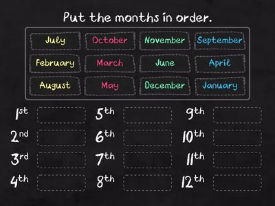 The months of the year 4th A