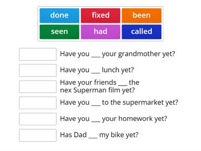 Super Grammar 6 Present Perfect revision 2 yet