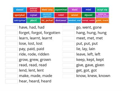 EC A2 Unit 3 Irregular verbs (forget - ride)