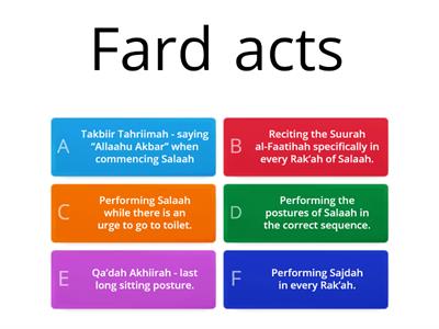 Activity 9 Fard, wajib, sunnah, makruh