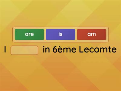  6ème L  conjugaison be/ mot manquant