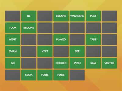 MEMORY GAME Past Simple - Regular/Irregular Verbs 