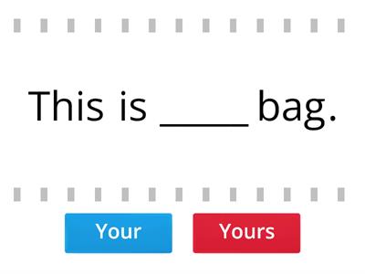 Possessive pronouns and adjectives