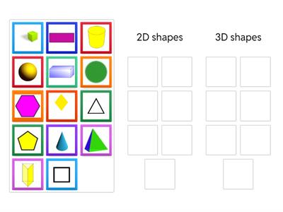 Sorting 2D and 3D shapes
