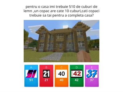 matematica si minecraft clasa a III-a