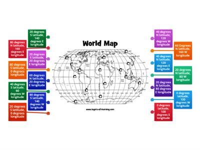 Latitude and Longitude World Grid Map