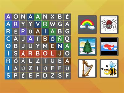 SOPA DE LETRAS CON LA LETRA A.