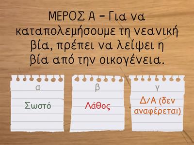 ΘΕΜΑ 88 - "Η νεανική βία και ο ρόλος των γονέων" (Α Β μέρος εκτός γραφή)