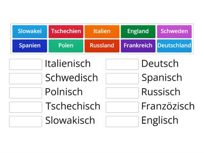 Ländern + Sprache