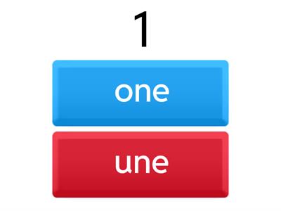 English numbers 1-20