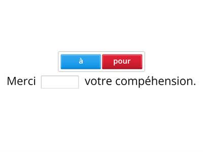 Complètez la phrase