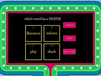prefix/suffix game show