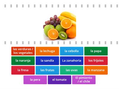 Las frutas y los vegetales