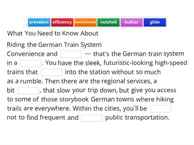 Places-Germany Tourist-Train System FITB