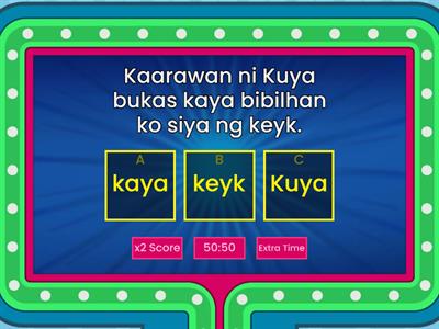 BALIK-ARAL Salitang Diptonggo