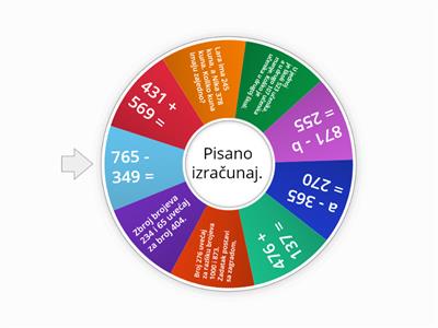 Pisano zbrajanje i oduzimanje do 1000 - ponavljanje