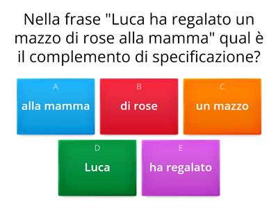 IL COMPLEMENTO DI SPECIFICAZIONE