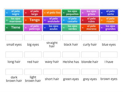 Spanish hair and eyes vocabulary 