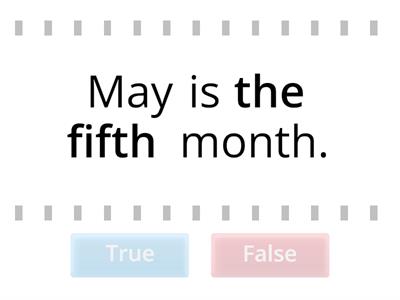 Months + ordinal numbers